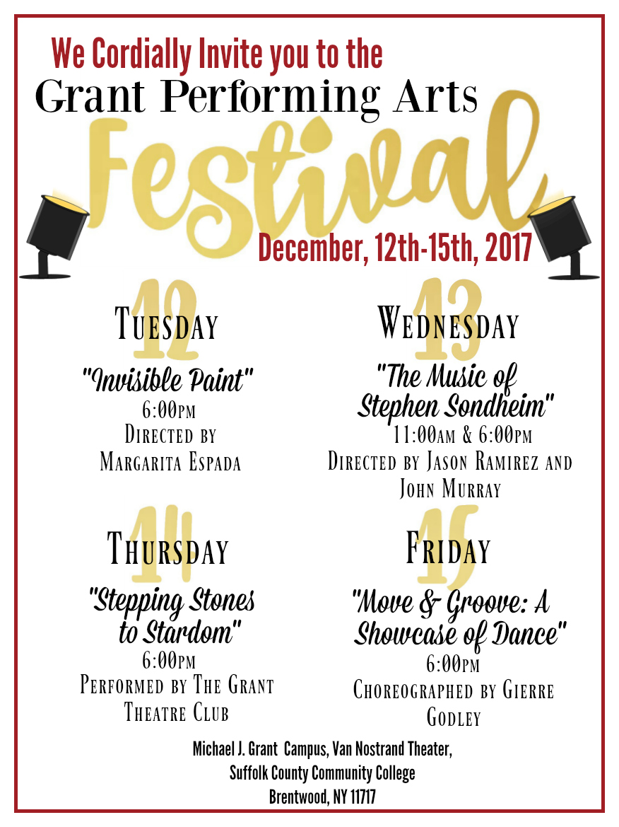 2017 Grant Campus Performing Arts Festival Flyer