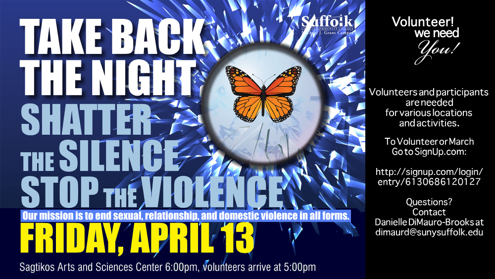 Take Back the Night - April 13, 2018 Event Flyer